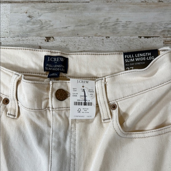 J. Crew Factory ECRU Wide Leg Jeans NWT - Picture 2 of 5